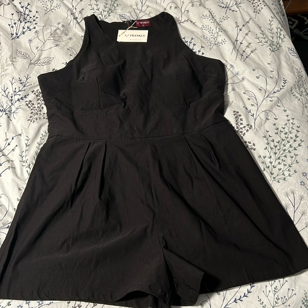 Frankly Apparel Black Sleeveless Romper
